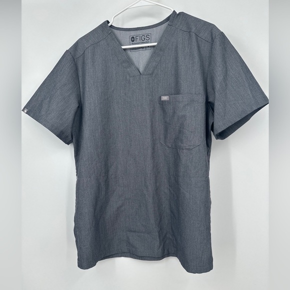 Figs Technical Collection Scrub Top Mens Size M pocket Gray - Picture 1 of 4